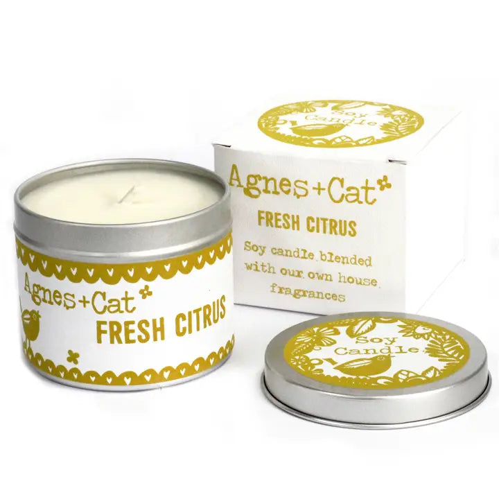 Fresh Citrus Soy Wax Candle - Zesty & Crisp, Eco-Friendly, 35-Hour Burn (200ml)