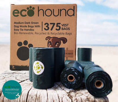 Ecohound Oceanex Dog Poo Bags on a Roll - Eco-Friendly, Tie Handles, 1 Roll of 15 Bags