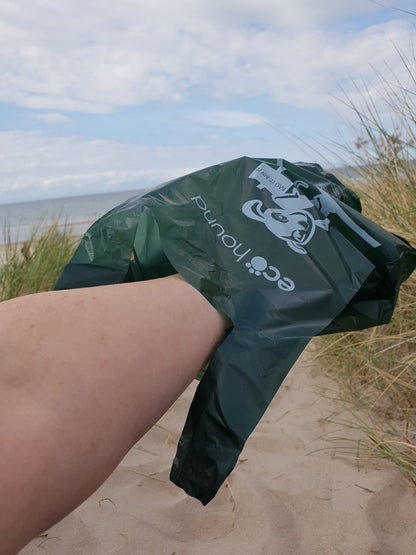 Ecohound Oceanex Dog Poo Bags on a Roll - Eco-Friendly, Tie Handles, 1 Roll of 15 Bags