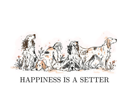 Happiness Is A Setter Tote Bag - Rescue Dog Charity Tote - White