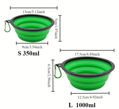 Collapsible Silicone Dog Travel Bowl 1000ml (Large), Foldable & Portable