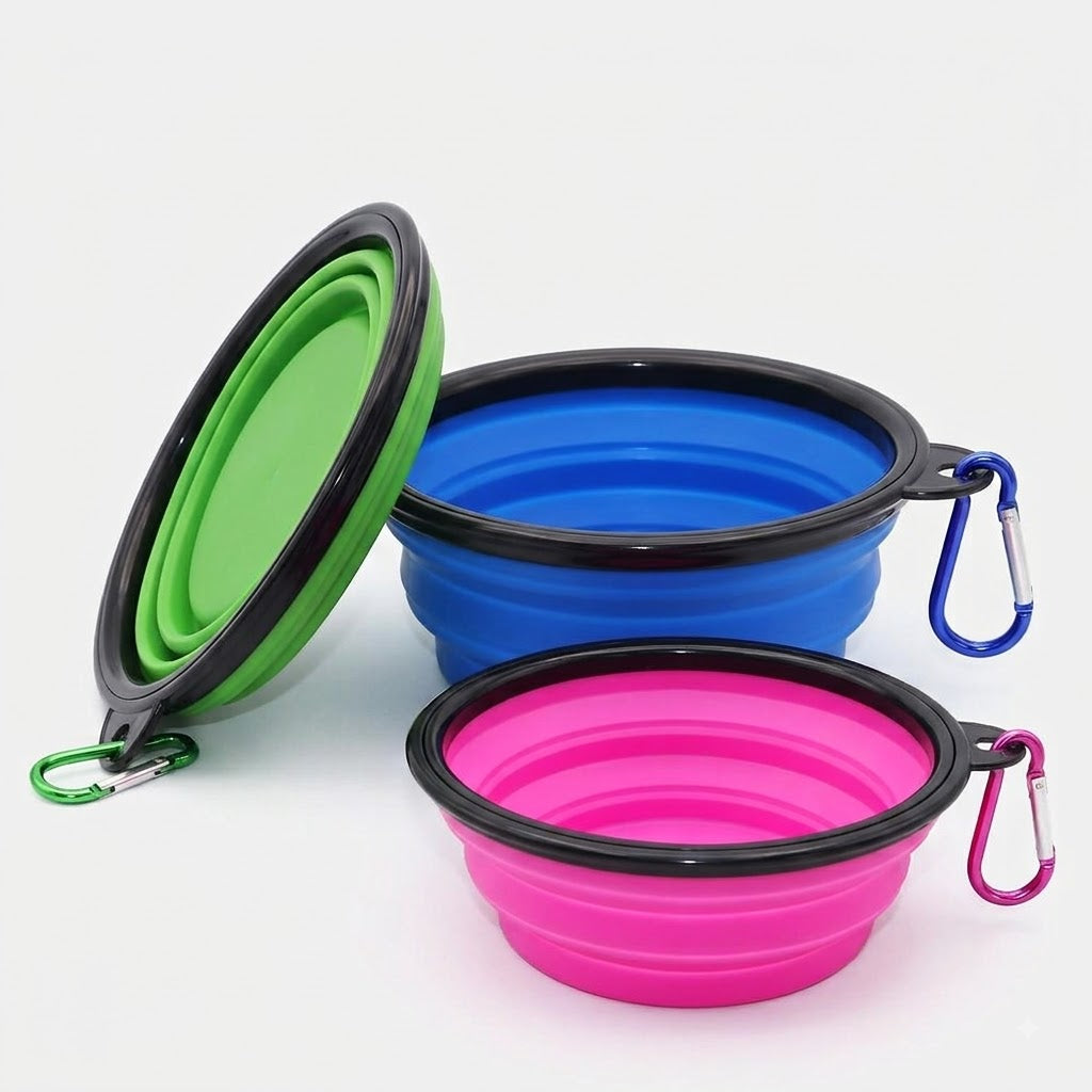 Collapsible Silicone Dog Travel Bowl 1000ml (Large), Foldable & Portable