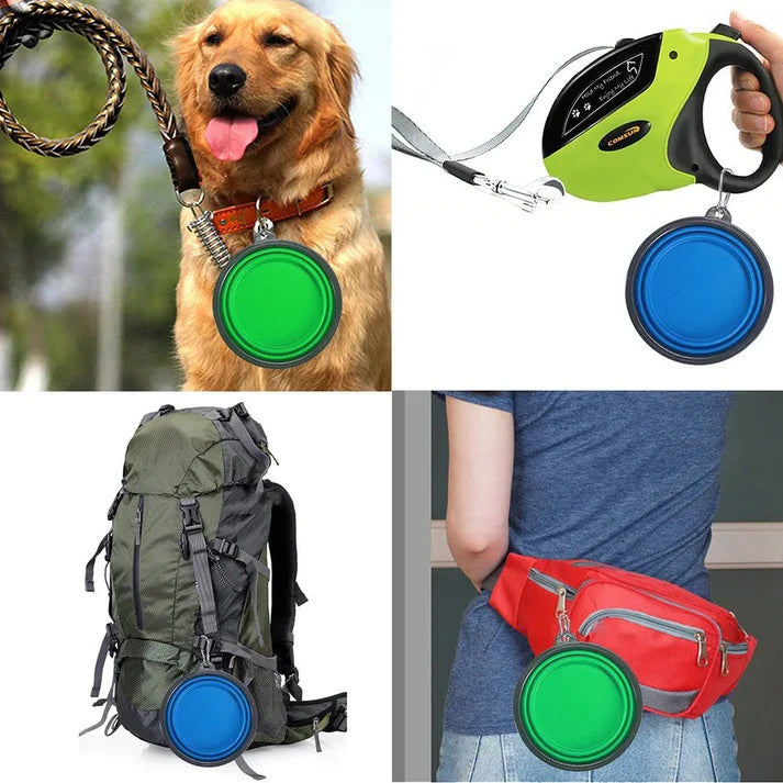 Collapsible Silicone Dog Travel Bowl 1000ml (Large), Foldable & Portable