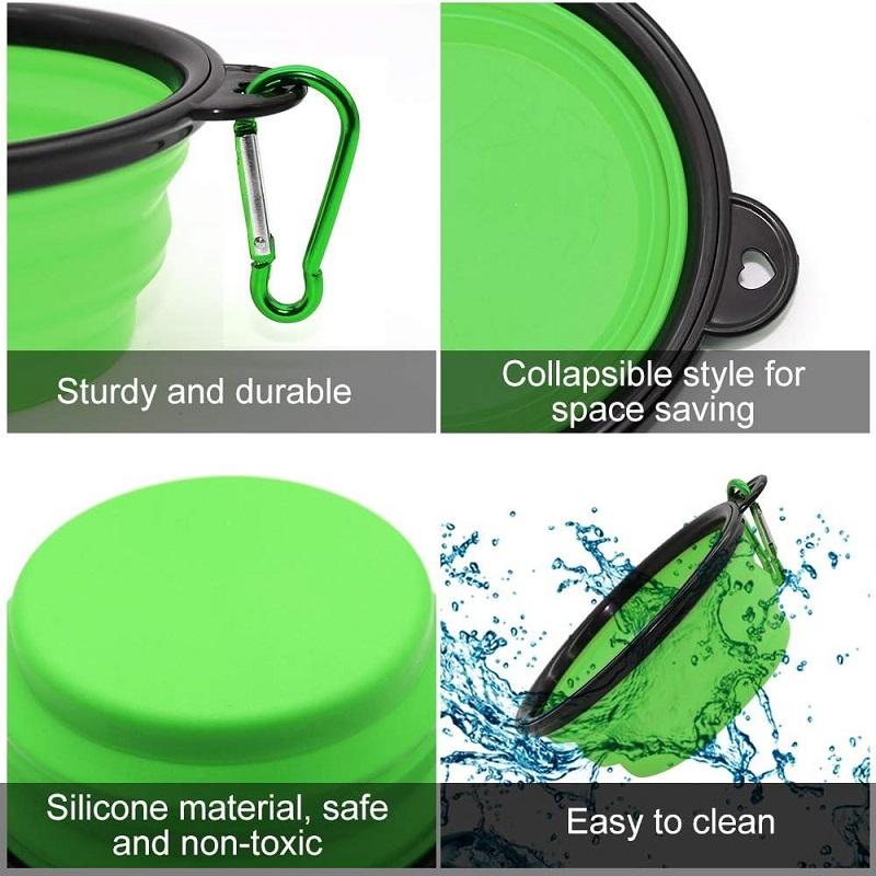 Collapsible Silicone Dog Travel Bowl 1000ml (Large), Foldable & Portable