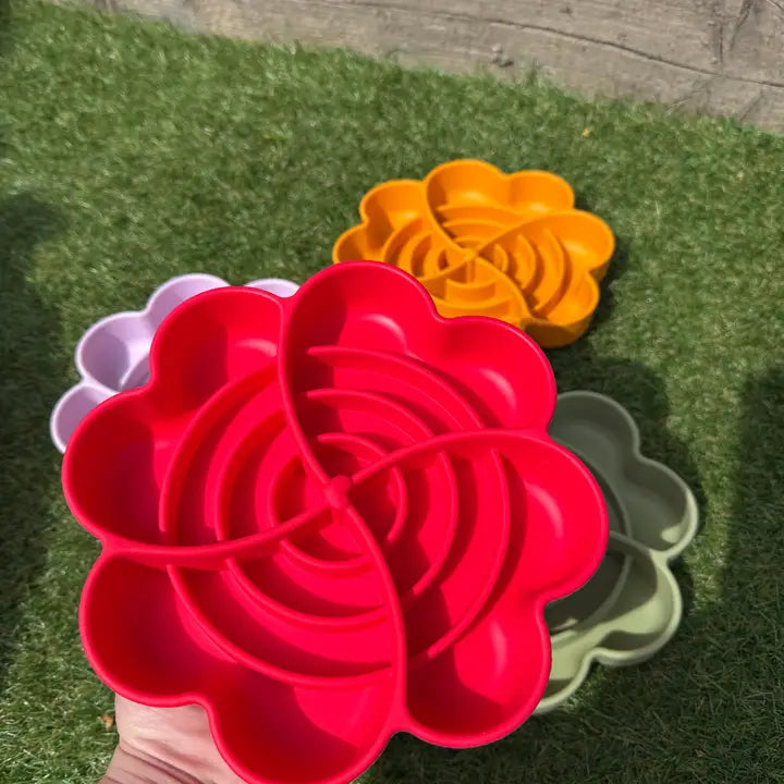 Spiral Bloom Enrichment Bowl - Slow Feeder & Lick Mat for Dogs