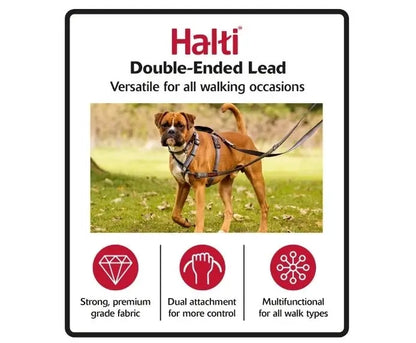 Halti Double-Ended Dog Lead (Large) - 7-in-1 Adjustable Training Lead - Black