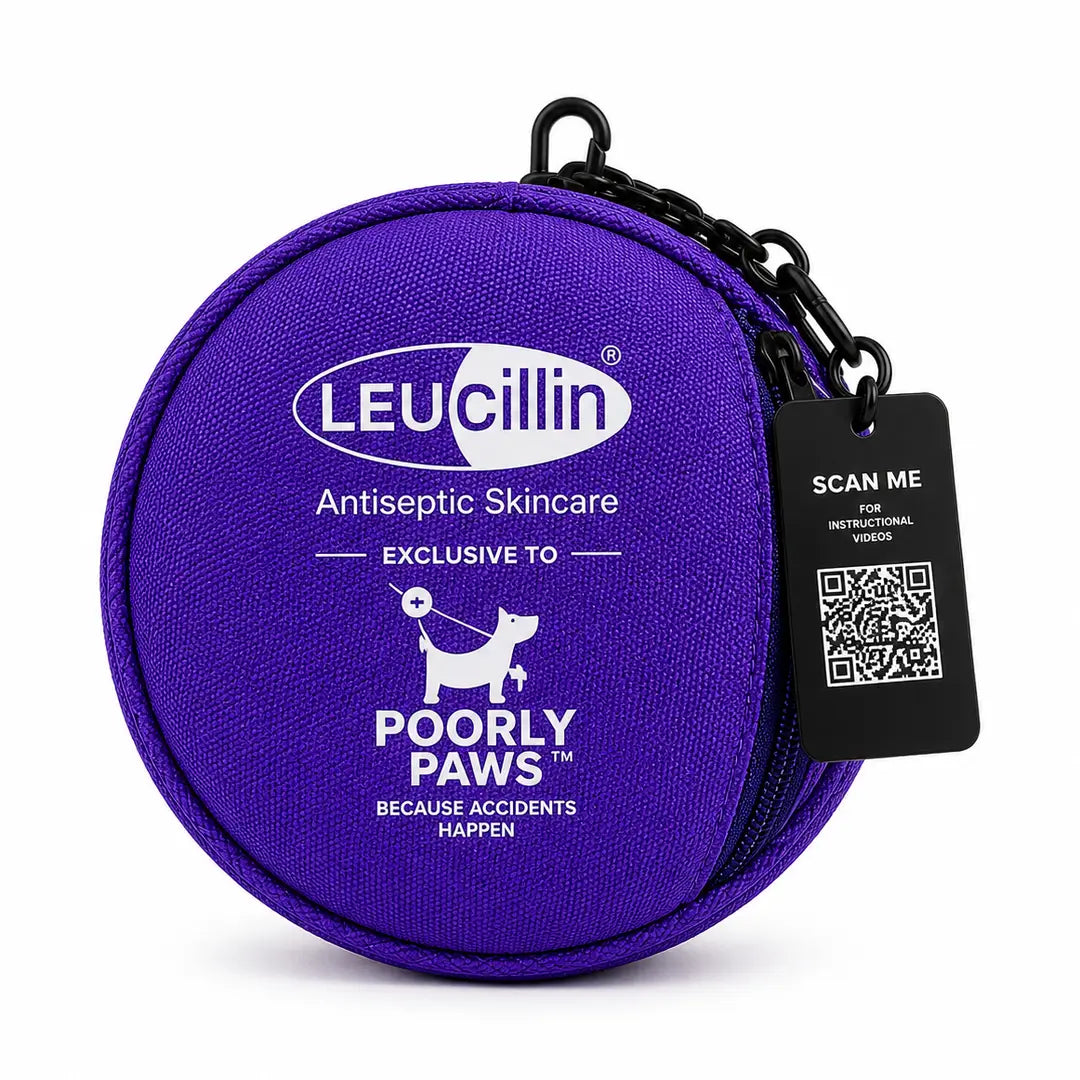 Leucillin & Poorly Paws Dog First Aid Kit - Vet Nurse Approved, Refillable