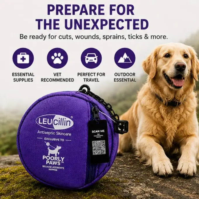 Leucillin & Poorly Paws Dog First Aid Kit - Vet Nurse Approved, Refillable