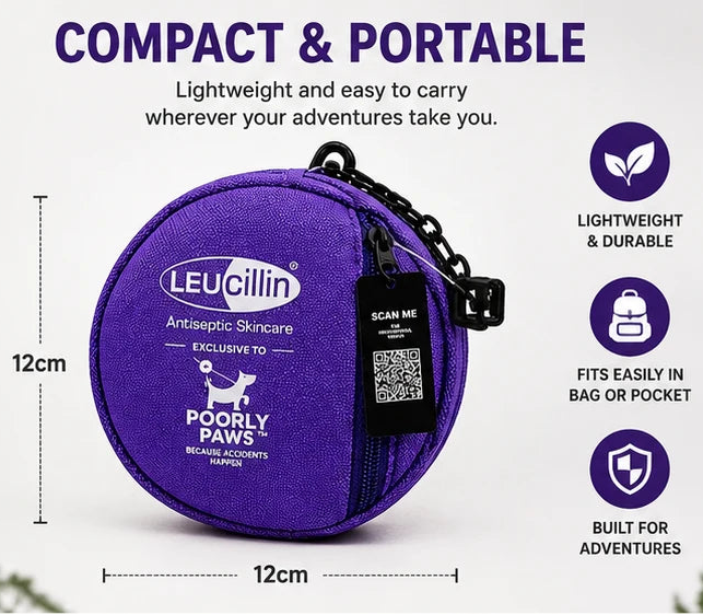 Leucillin & Poorly Paws Dog First Aid Kit - Vet Nurse Approved, Refillable