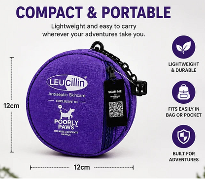 Leucillin & Poorly Paws Dog First Aid Kit - Vet Nurse Approved, Refillable