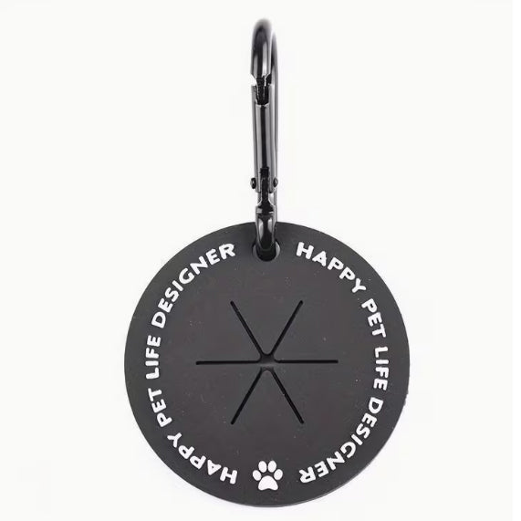 Dog Poo Bag Holder - Hands-Free Silicone Disc with Carabiner Clip
