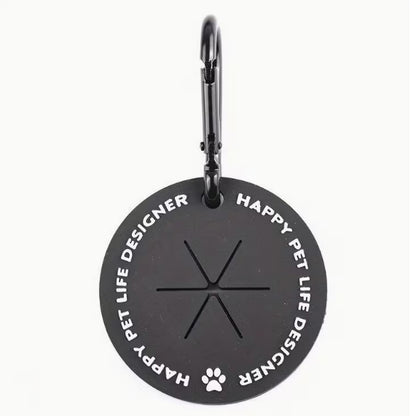 Dog Poo Bag Holder - Hands-Free Silicone Disc with Carabiner Clip