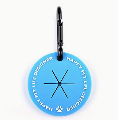 Dog Poo Bag Holder - Hands-Free Silicone Disc with Carabiner Clip