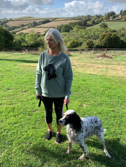 Setter Silhouette Women's Sweatshirt - 100% Cotton Sweatshirt - Dusty Green