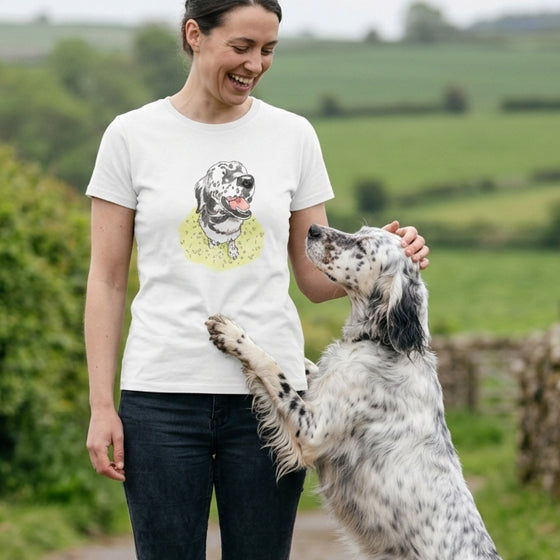 Smiling Setter Unisex T-Shirt - Rescue Dog Charity T-Shirt - White