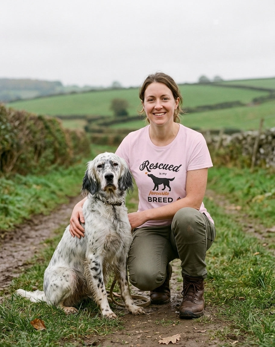 Rescued Is My Favourite Breed - Women's Relaxed Fit T-Shirt - Light Pink